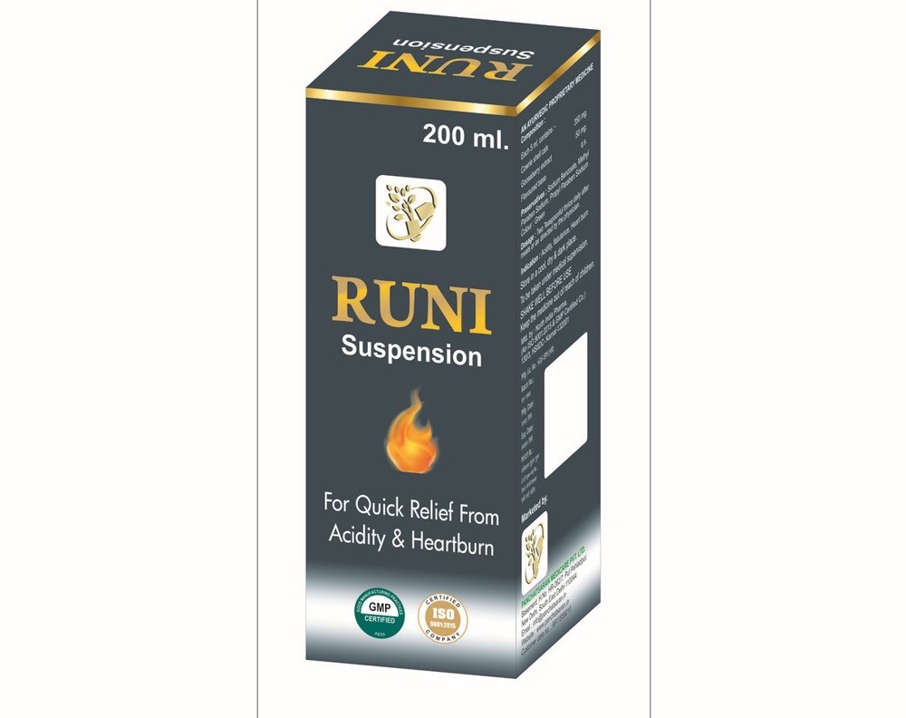 Bottle of Runi Acidity Relief Suspension